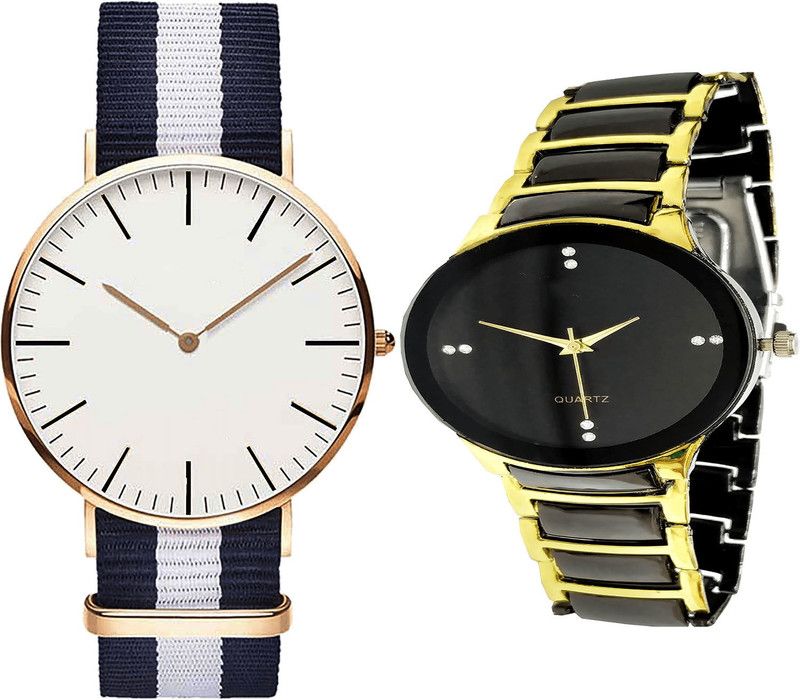 combo watch Analog Watch - For Girls Modern Love Analogue Blue And Black Color Boys And Men Watch - B109-B69 (Combo Of 2 )