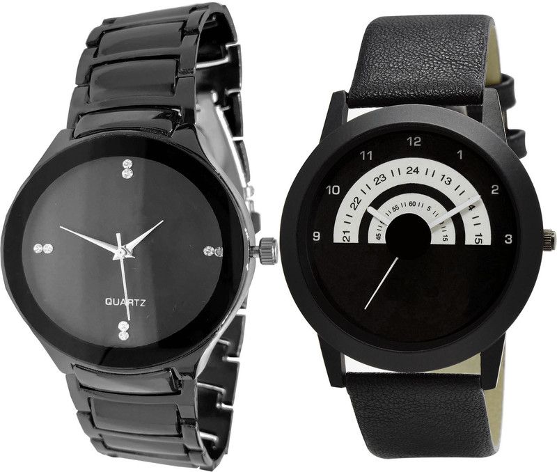 combo watch Analog Watch - For Girls Contemporary Party Wedding Analogue Black Color Boys And Men Watch - B67-B48 (Combo Of 2 )
