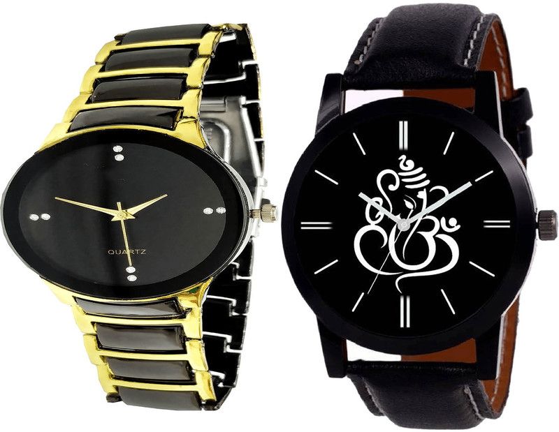 combo watch Analog Watch - For Men & Women Contemporary Formal Ganpati Analogue Black Color Boys And Men Watch - B69-B27 (Combo Of 2 )