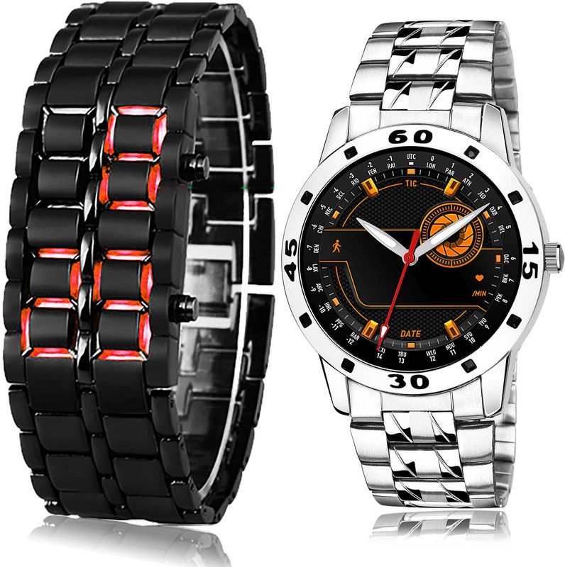 Analog-Digital Watch - For Men Brand New 3D Design 2 Watch Combo For Boys And Men - B127-(52-S-19)