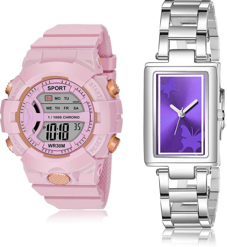 Digital Watch - For Girls Treading Casual 2 Watch Combo For Women And Girls - DG36-GM214