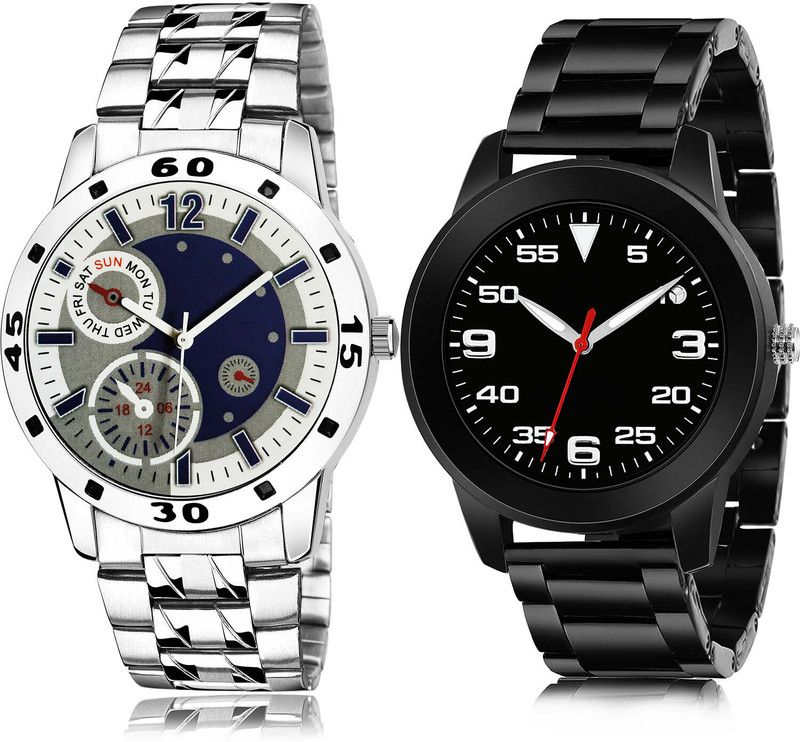 Analog Watch - For Men Modish Gift 2 Watch Combo For Boys And Men - B666-(75-S-20)
