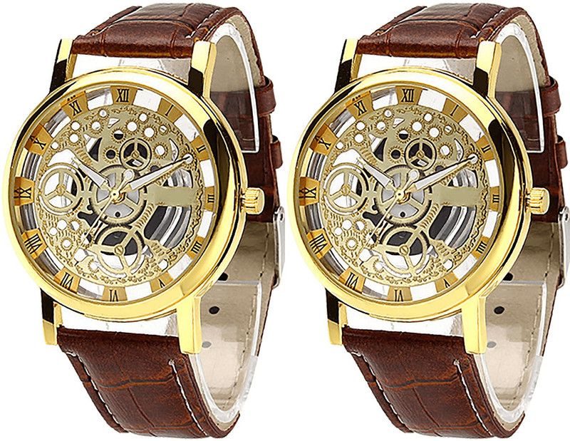 combo watch Analog Watch - For Girls Treading Exclusive Open Analogue Brown Color Boys And Men Watch - B45-B45 (Combo Of 2 )