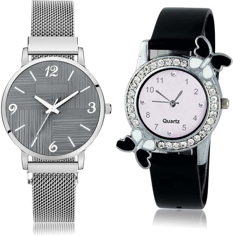 combo watch Analog Watch - For Women Latest Chronograph Magnet Chain And Butterfly 2 Watch Combo For Girls And Women - GM227-G97