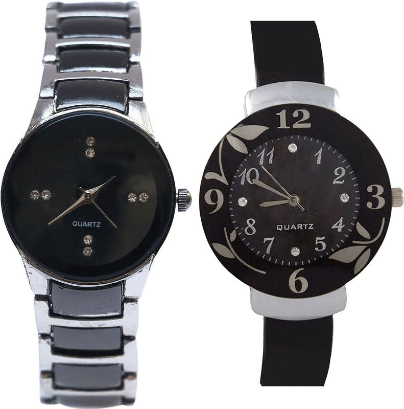 combo watch Analog Watch - For Girls New Italian Designer Analogue Silver And Black Color Girls And Women Watch - G207-G24 (Combo Of 2 )