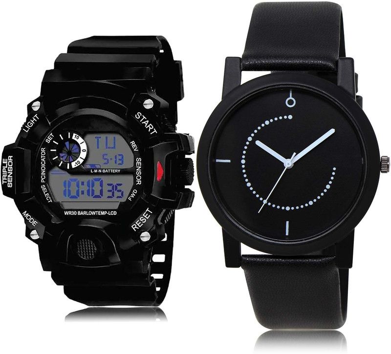 combo watch Analog-Digital Watch - For Boys New Quartz Army Digital Sports 2 Watch Combo For Boys And Men BC24 BL46.49