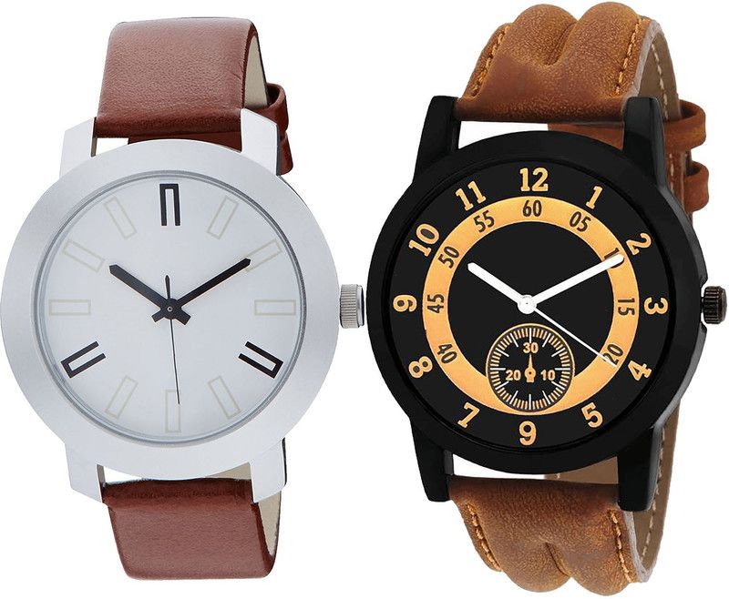 combo watch Analog Watch - For Girls Modish Casual Analogue Brown Color Boys And Men Watch - B44-B14 (Combo Of 2 )