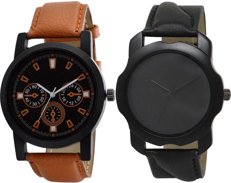 combo watch Analog Watch - For Girls Modish High Quality Analogue Brown And Black Color Boys And Men Watch - B31-BL46.22 (Combo Of 2 )