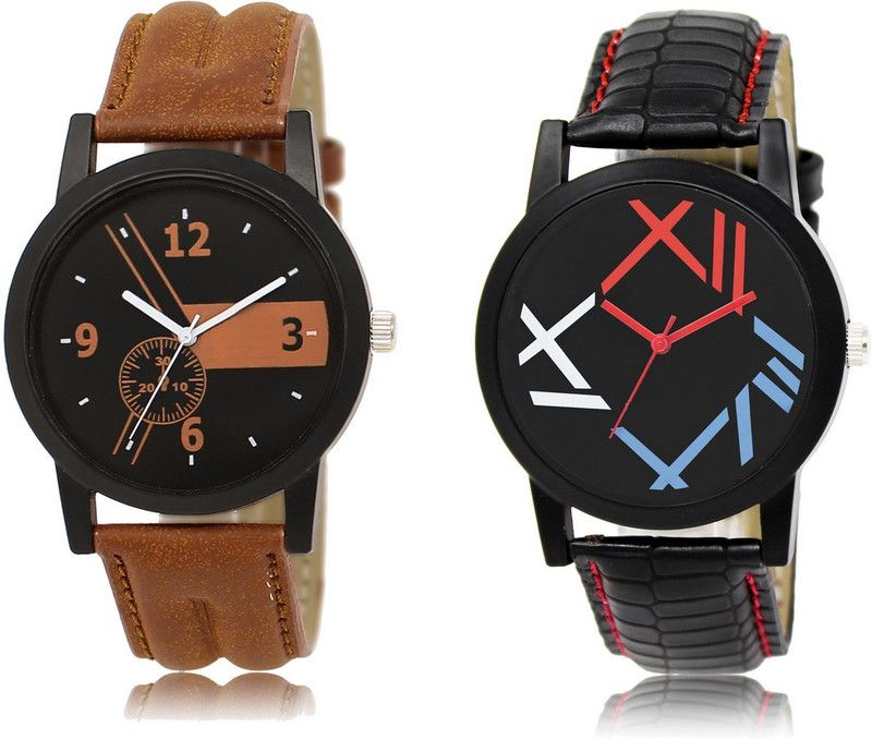New Latest Designer Combo of 2 Analog Watch - For Men LR01-LR12