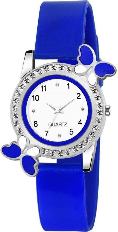 Analog Watch - For Girls blue butter fly