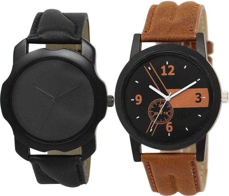 combo watch Analog Watch - For Girls Contemporary Style Analogue Black And Brown Color Boys And Men Watch - BL46.22-BL46.1 (Combo Of 2 )
