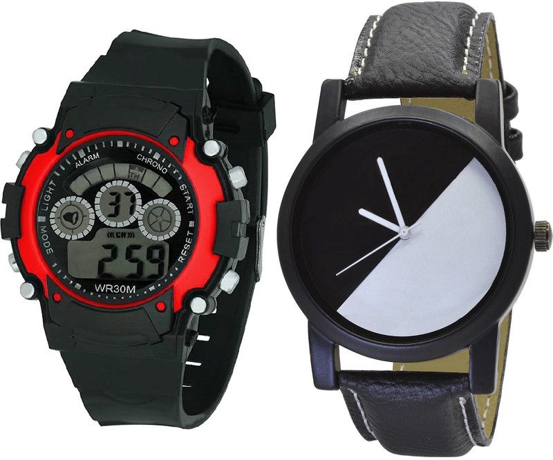 combo watch Analog Watch - For Girls Contemporary Fancy Kids Analogue Black Color Boys And Men Watch - B5-B32 (Combo Of 2 )