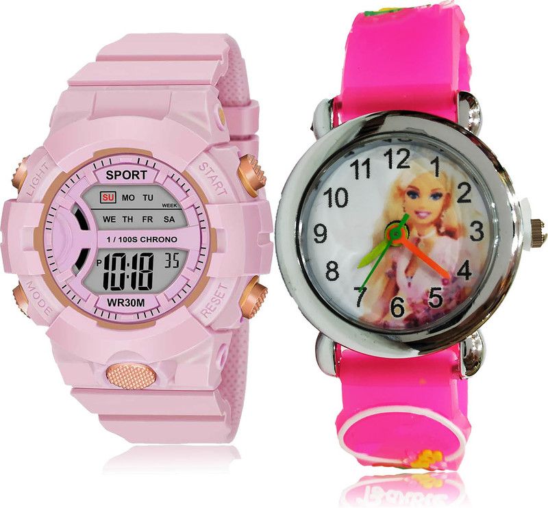 Analog-Digital Watch - For Girls New Rich 2 Watch Combo For Women And Girls - DG36-GC44