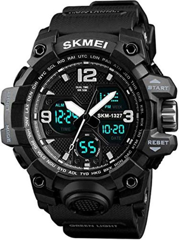 Water&Shock Resistance Alarm , Young Look Mens Watch Analog-Digital Watch - For Men 1327*BK*194