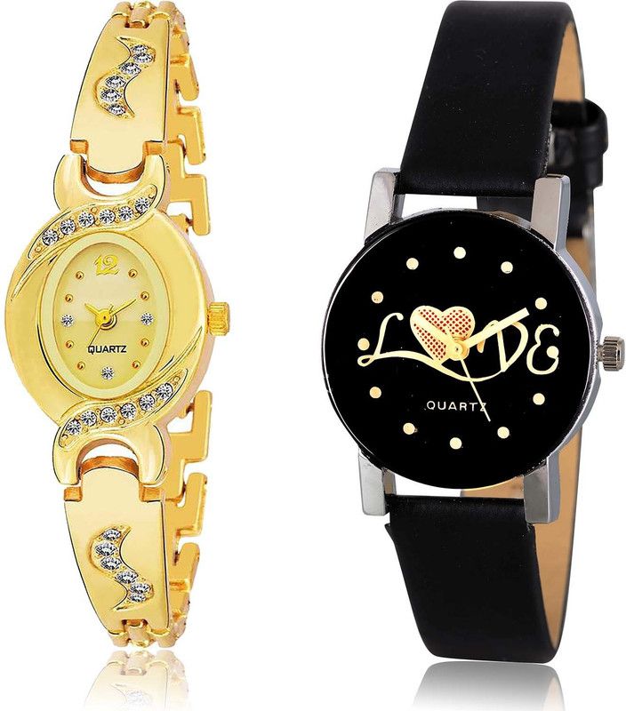 combo watch Analog Watch - For Girls Contemporary Professional Chain And Love Valentine Combo Watch For Girls And Women - G442-G390