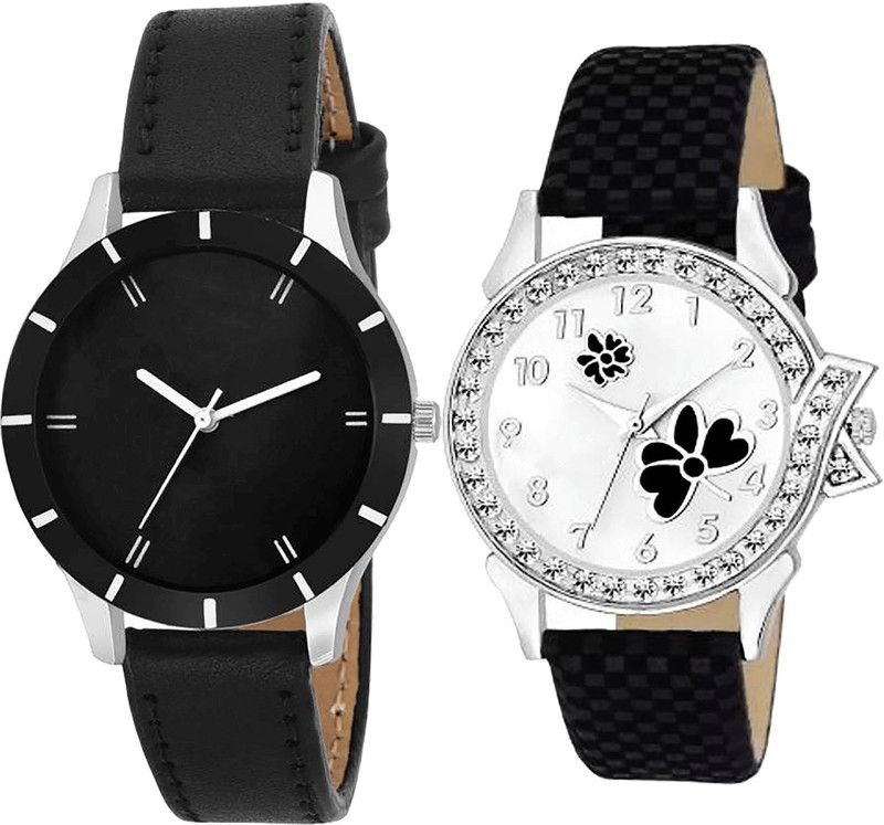 combo watch Analog Watch - For Girls Classical Rich Flower Analogue Black Color Girls And Women Watch - G268-G126 (Combo of 2 )