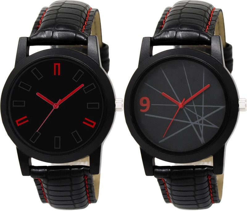 combo watch Analog Watch - For Girls Best Italian Designer Analogue Black Color Boys And Men Watch - B28-BL46.8 (Combo Of 2 )