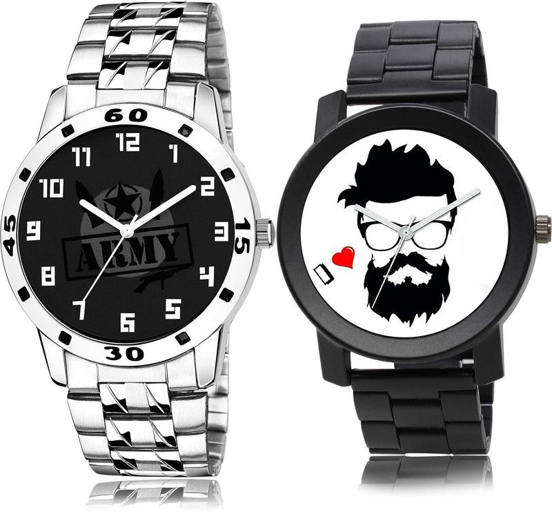 combo watch Analog Watch - For Men & Women Classical Valentine Chain Watch And Beard Style Chain Watch Watch - B992-B824 (Combo Of 2 )