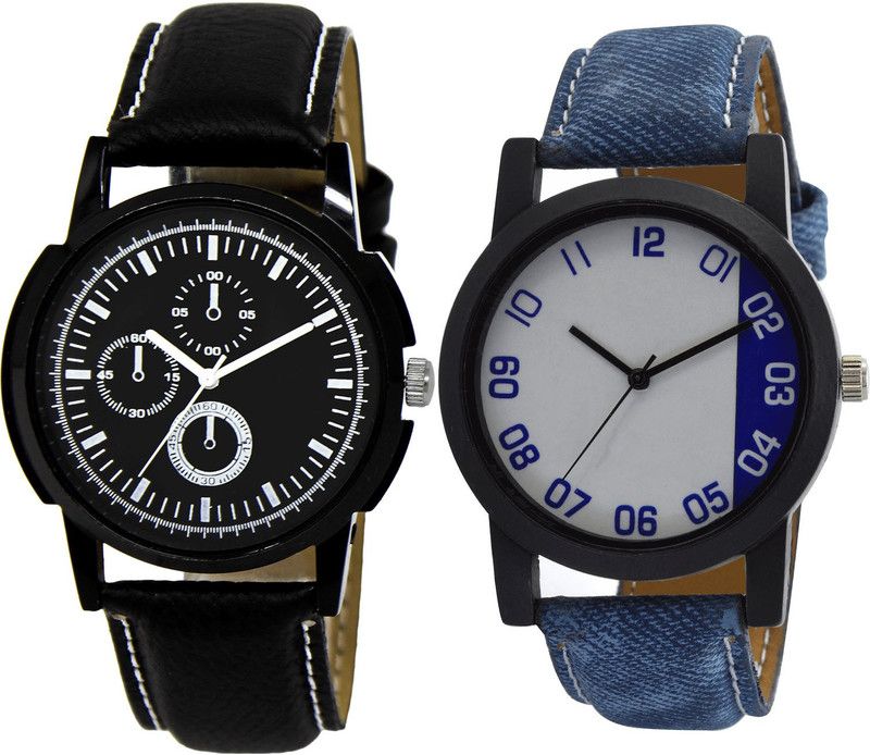 combo watch Analog Watch - For Girls Contemporary High Quality Analogue Black And Blue Color Boys And Men Watch - BL46.13-B40 (Combo Of 2 )