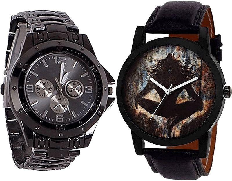 combo watch Analog Watch - For Girls Latest Model Mahadev Analogue Black Color Boys And Men Watch - B70-B24 (Combo Of 2 )