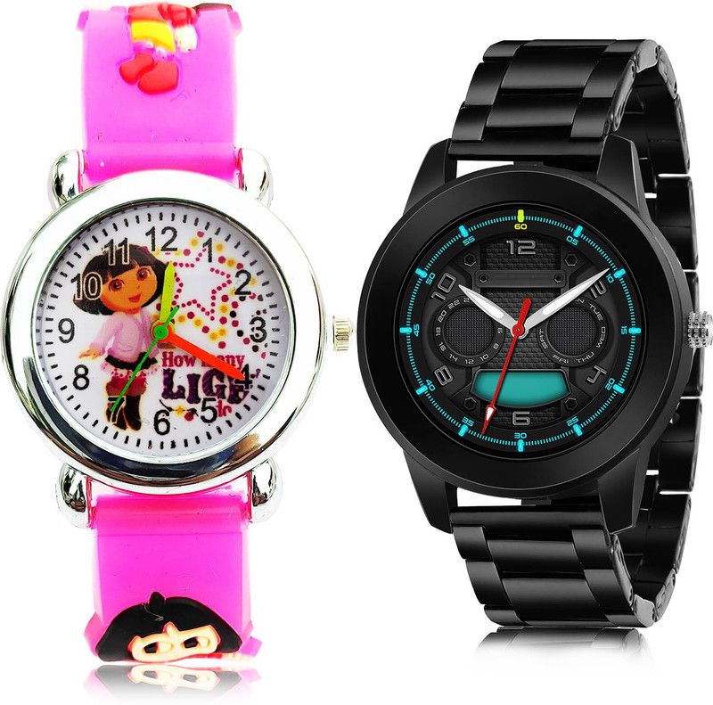 Analog Watch - For Boys Treading Heart 2 Watch Combo For Boys And Men - BK194-(58-S-20)