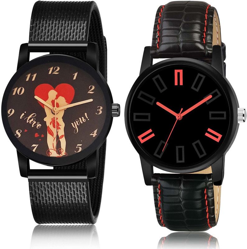 combo watch Analog Watch - For Men Treading Chronograph I Love You 2 Watch Combo For Boys And men - BRM9-B28