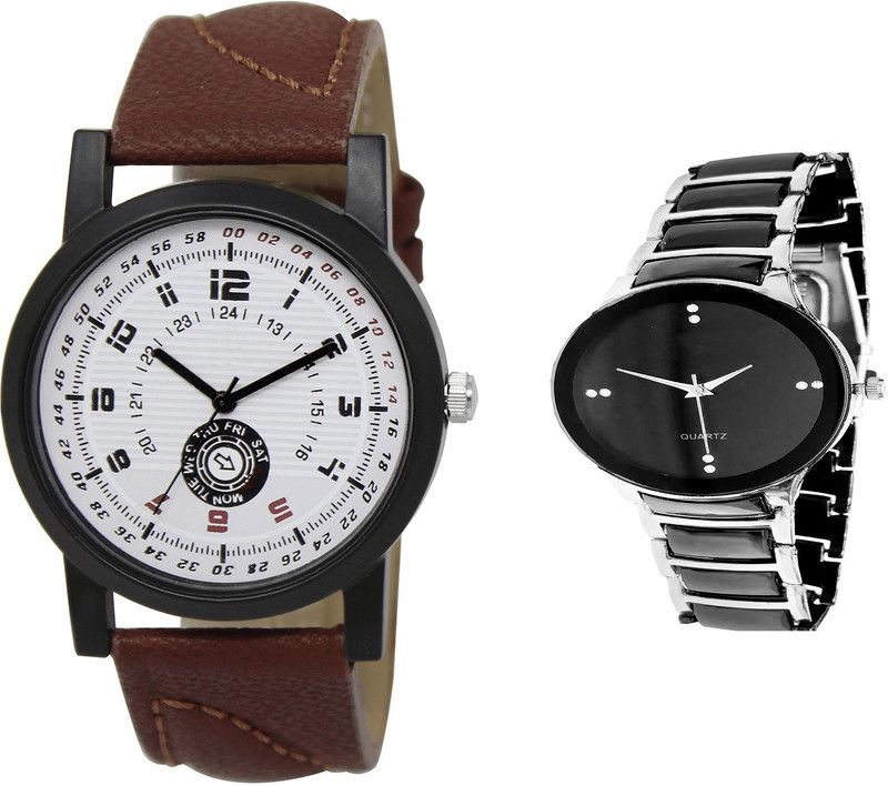 combo watch Analog Watch - For Girls Designer Analogue Brown And Black Color Boys And Men Watch - BL46.11-B68 (Combo Of 2 )