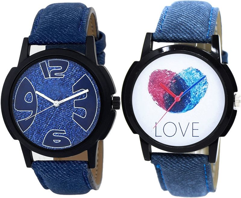 combo watch Analog Watch - For Girls Classical Casual Love Analogue Blue Color Boys And Men Watch - B9-B11 (Combo Of 2 )