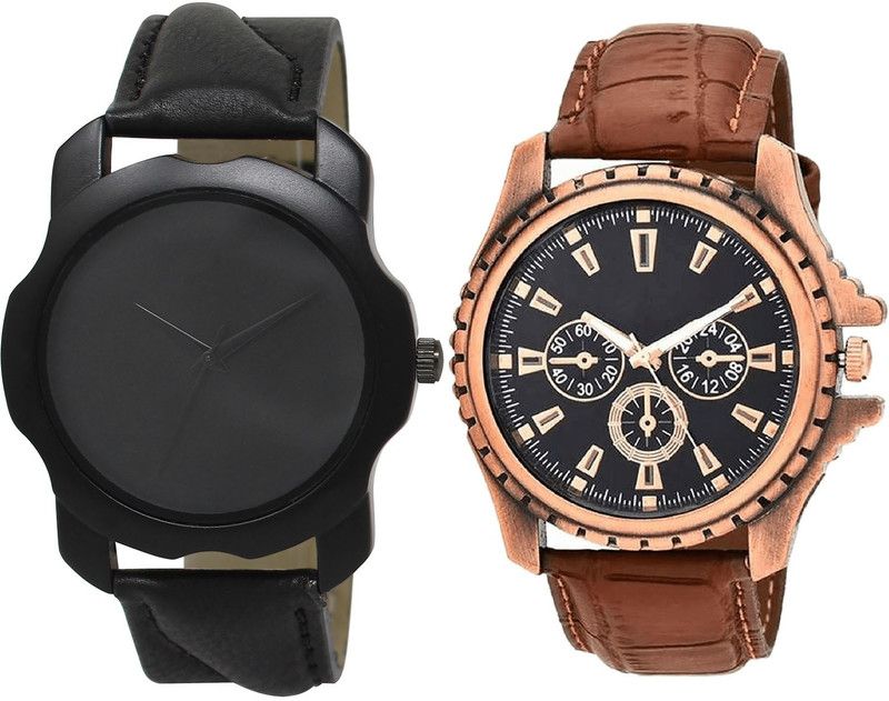 combo watch Analog Watch - For Girls Modern Analogue Analogue Black And Brown Color Boys And Men Watch - BL46.22-B110 (Combo Of 2 )