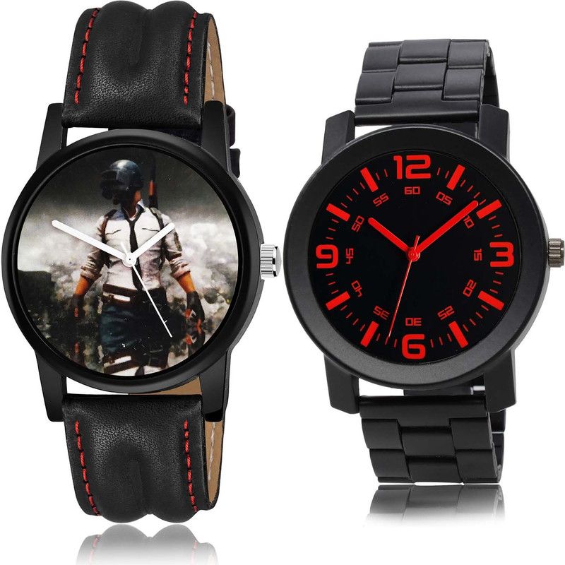 combo watch Analog Watch - For Boys Brand New Quartz Pubg Military Army And Chain Watch Watch - B497-B704 (Combo Of 2 )