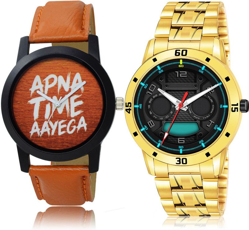 Analog Watch - For Men New Italian Designer 2 Watch Combo For Boys And Men - BO43-(58-S-21)