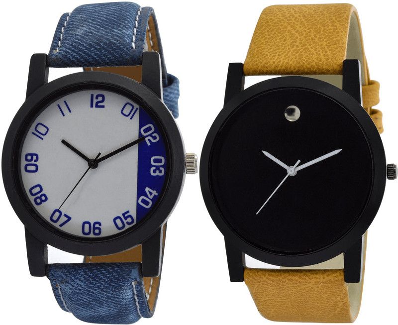 combo watch Analog Watch - For Girls Brand New Quartz Analogue Blue And Brown Color Boys And Men Watch - B40-B59 (Combo Of 2 )