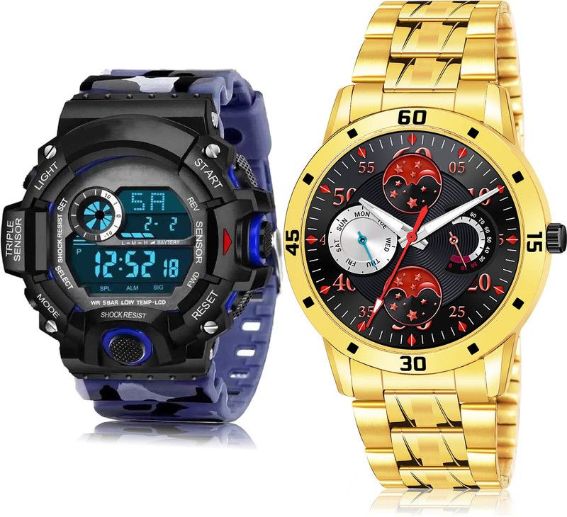 Analog-Digital Watch - For Men Latest Stylish 2 Watch Combo For Boys And Men - BC19-(50-S-21)