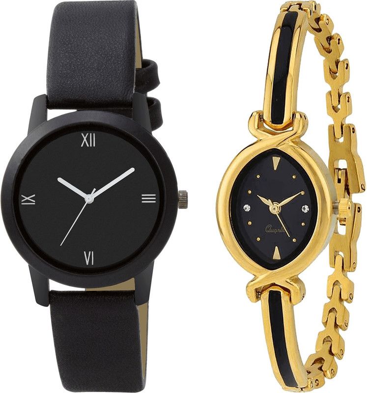 combo watch Analog Watch - For Girls Brand New Rich Analogue Black And Gold Color Girls And Women Watch - G440-G121 (Combo of 2 )