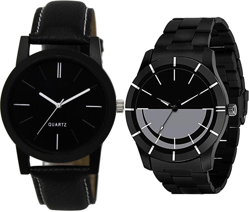 combo watch Analog Watch - For Girls Classical Collection Love Dad Analogue Black Color Boys And Men Watch - BL46.5-B108 (Combo Of 2 )