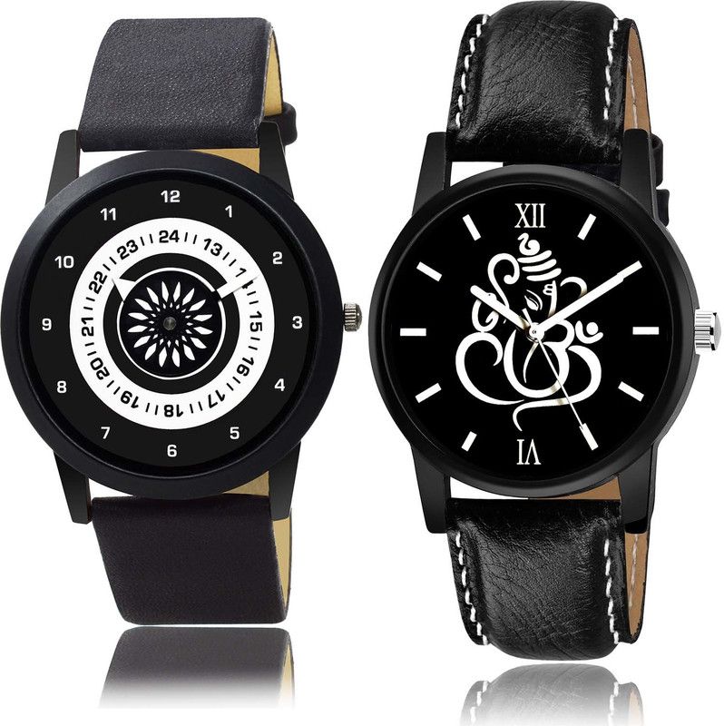 combo watch Analog Watch - For Boys New Italian Designer Speedometer And Ganpati Black Color Boys And Men Watch - B386-B27 (Combo Of 2 )