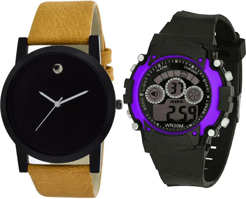 combo watch Analog Watch - For Girls Modern Stylish Kids Analogue Brown And Black Color Boys And Men Watch - B59-B133 (Combo Of 2 )