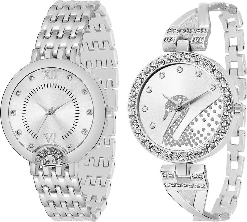 Analog Watch - For Women Combo pack 2 New Diamond Studded Part-Wedding Adition Analog Watch For Girls & Women BB-07618