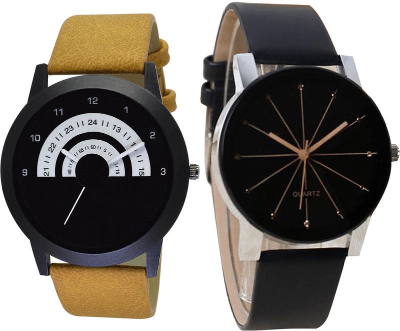 combo watch Analog Watch - For Girls Contemporary Quartz Analogue Brown And Black Color Boys And Men Watch - B49-B51 (Combo Of 2 )