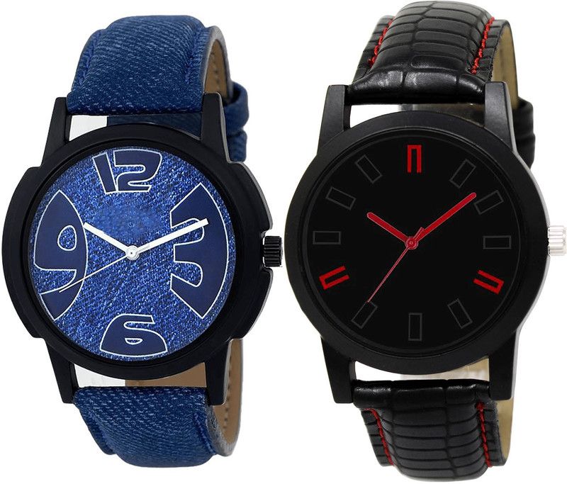 combo watch Analog Watch - For Girls Classical Fashionable Analogue Blue And Black Color Boys And Men Watch - B9-B28 (Combo Of 2 )