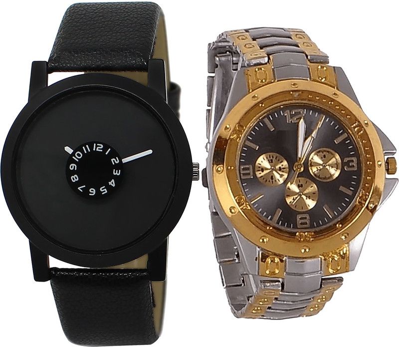 combo watch Analog Watch - For Girls Best Model Analogue Black And Silver Color Boys And Men Watch - BL46.25-B76 (Combo Of 2 )