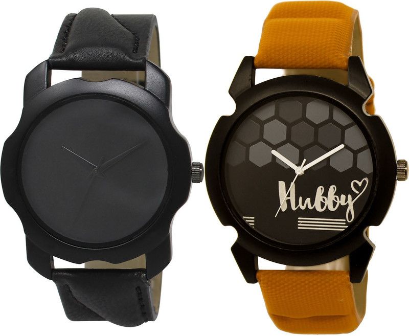 combo watch Analog Watch - For Girls Contemporary Technology Hubby Analogue Black And Brown Color Boys And Men Watch - BL46.22-BL46.32 (Combo Of 2 )
