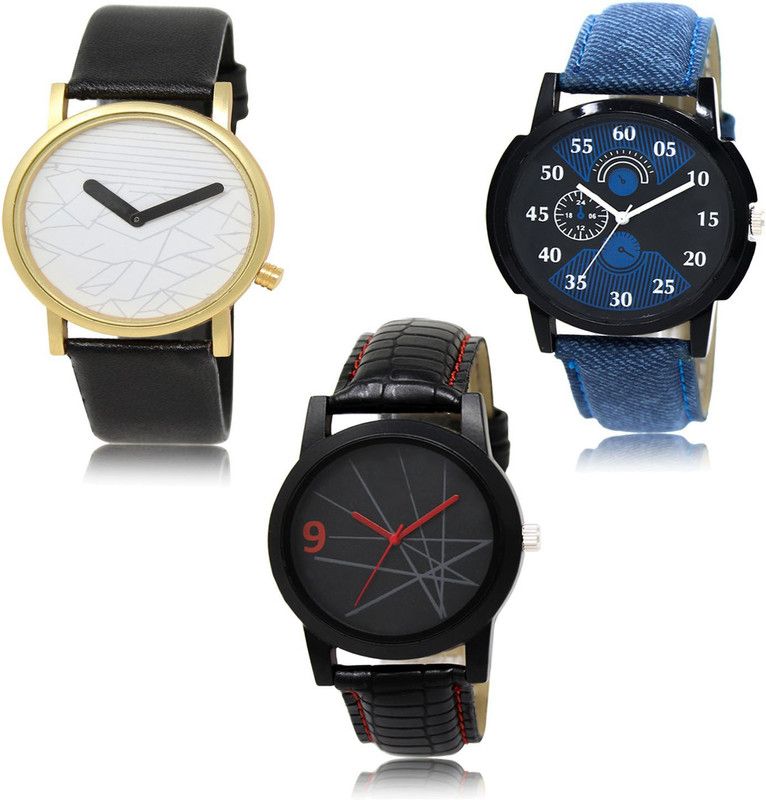 New latest Designer Combo of 3 Analog Watch - For Men LR37-LR02-LR08