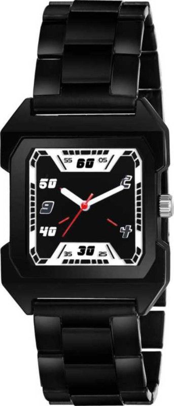 Analog Watch - For Men Black Metal Strap Luxury Square Dial