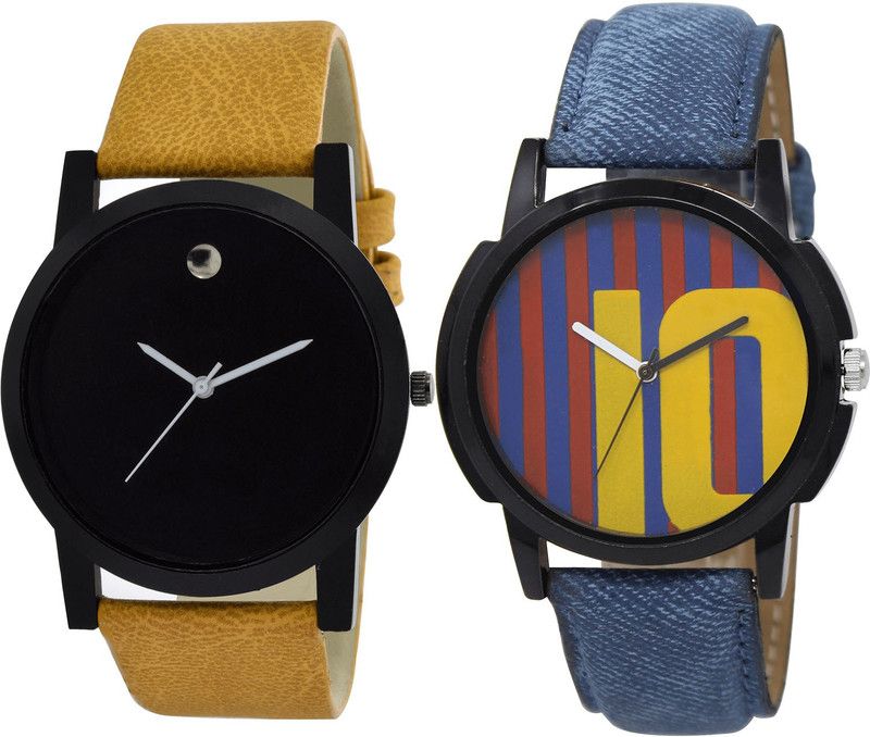 combo watch Analog Watch - For Men Brand New Collegian Messi Football Analogue Brown And Blue Color Boys And Men Watch - B59-BL46.10 (Combo Of 2 )
