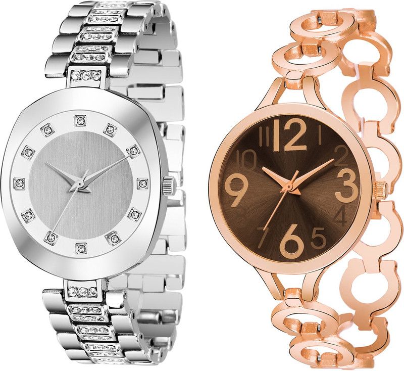Analog Watch - For Women Combo pack 2 New Diamond Studded Part-Wedding Adition Analog Watch For Girls & Women BB-07748