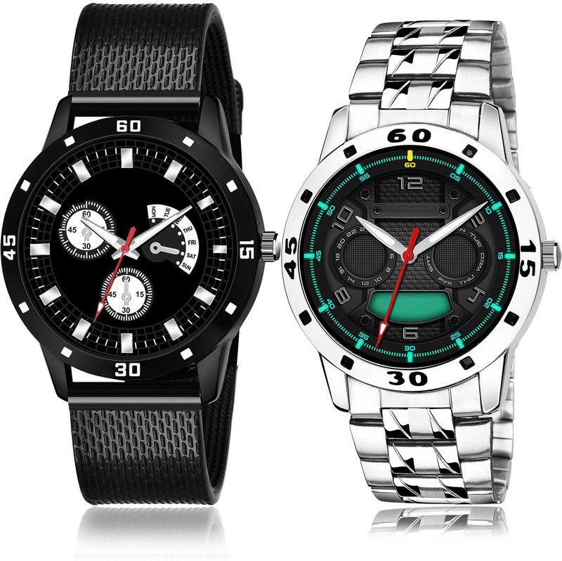 Analog Watch - For Men Contemporary Traditional 2 Watch Combo For Boys And Men - BRM39-(57-S-19)