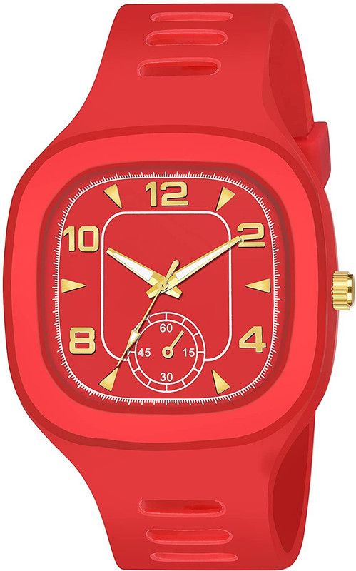 Gold Dial Stylist Men Analog Watch - For Men Square Gold Analog Silicon Strap