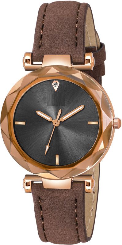 Analog Watch - For Girls BMF-74 NEW STYLISH BROWN LEATHER BELT ROUND ANALOGUE DIAL DESIGNER BROWN COLOR WRIST WATCH NEW ARRIVAL FAST SELLING TRACK DESIGNER MOST STYLISH PARTY FASHION MOST UNIQUE DESIGNER DIAL WRIST WATCH
