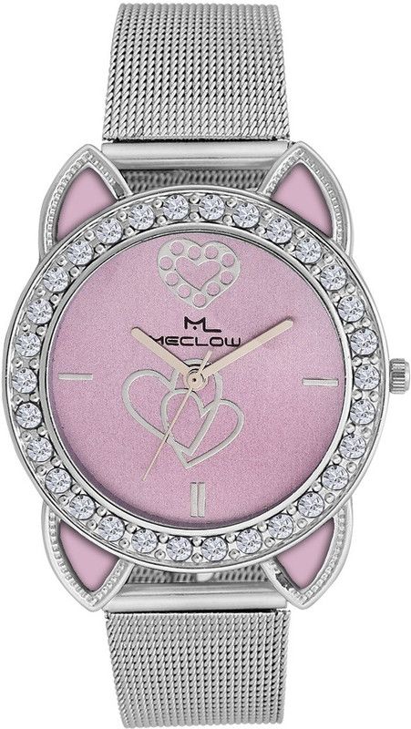 Premium Elegant Purple Dail With Stainless Steel Strap Watch For Women & Girls. Analog Watch - For Women ML-LR201-PRPR